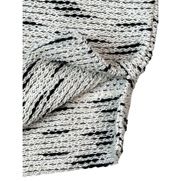 Loft Chunky Knit Oversized Cowl Neck Short White Black Gold Thread Sweater Small - Picture 4 of 8